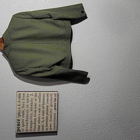 Renlyn New York Green&Black Checkered Short Long Sleeve Jacket Sz. 8 Petite - Picture 7 of 12